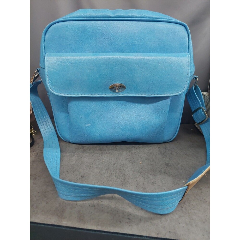 Vintage Samsonite Silhoutte Sky Blue Luggage Carry on Vinyl